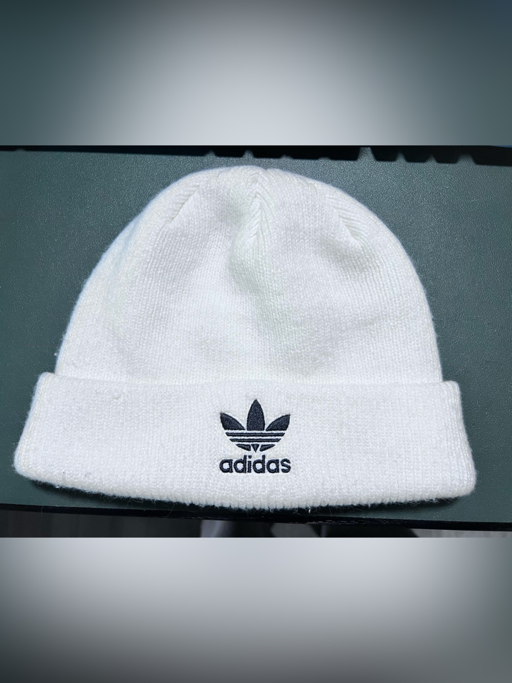Adidas Women’s  White Knit Cuffed Beanie OS